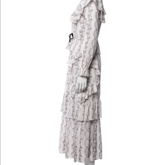 LoveShackFancy Floral Ruffle Sleeve Victorian Maxi Dress Size M NWOT - Picture 2 of 7